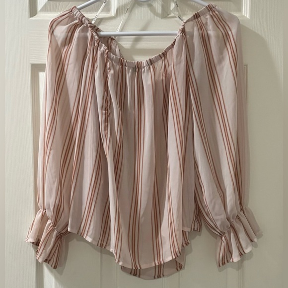 Women’s Striped off the shoulder Blouse - Picture 3 of 4